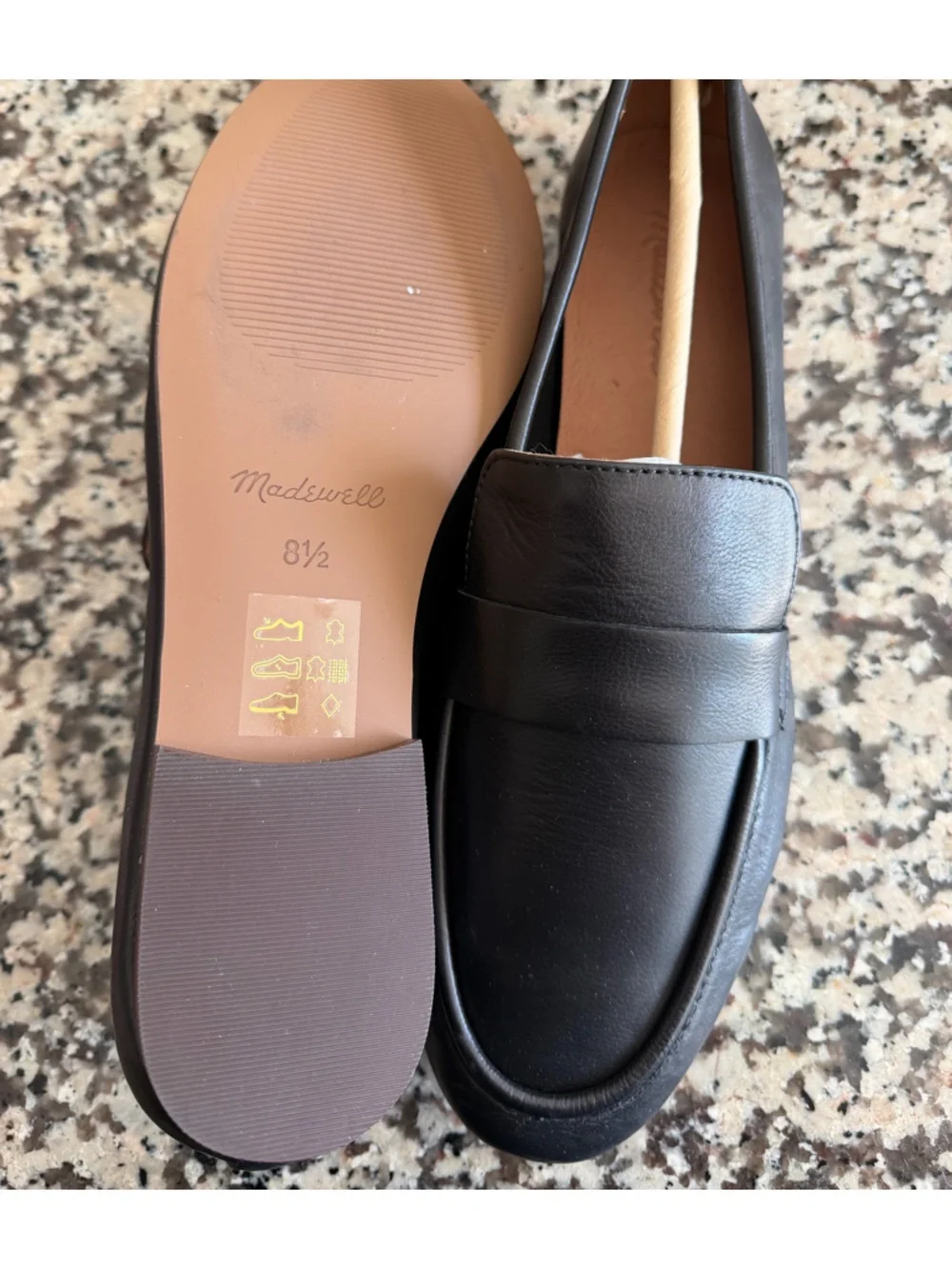 NIB Madewell True Black Lacey Soft Loafer in Leather size 8H (8.5)
